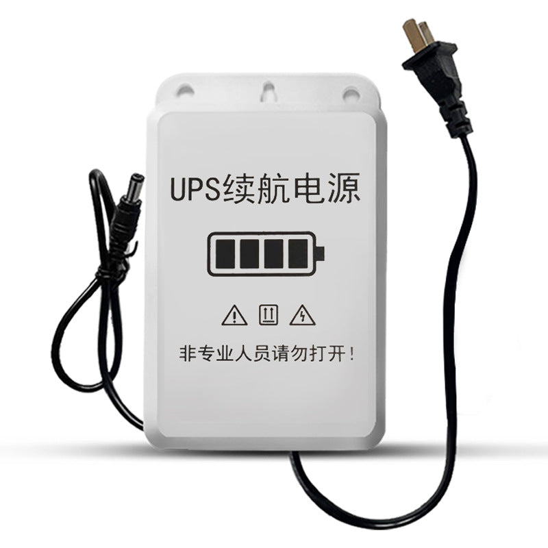 Monitor battery life, power supply, UPS, uninterruptible power supply, power failure, backup battery, emergency 12V power adapter camera