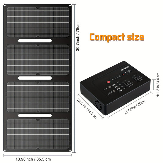 Here's an optimized product title: 

Powkey 200W Portable Power Station with 40W Foldable Solar Panel Charger Kit - 146Wh AC/DC/USB Output and LED Indicators - Ideal for Outdoor Camping, RV Trips & Emergency Backup